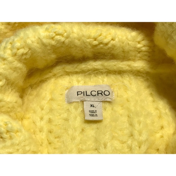Anthropologie Pilcro Sweater Womens XL Yellow Turtleneck Chunky Knit Colorful - Picture 6 of 11